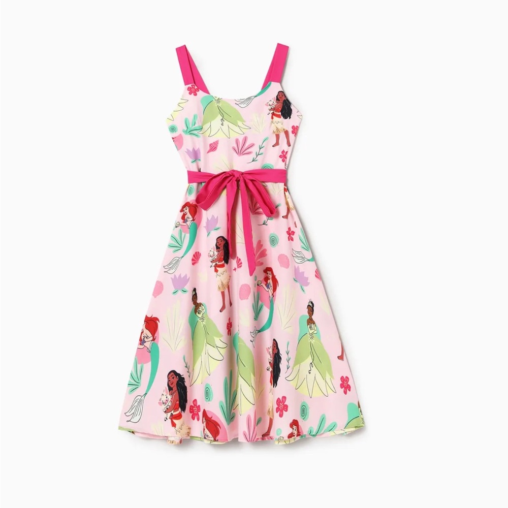 Disney Pink and Green Princess Midi Dress